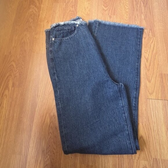 WeWoreWhat Denim Jeans 28 Frayed Hem Straight NWT Blue - Picture 3 of 11